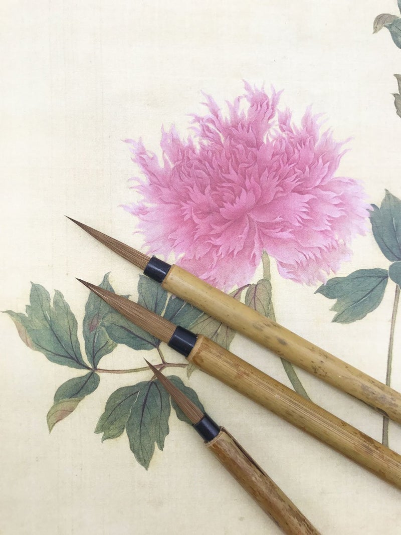 Easyou Hu Brush Scriptliner Brush for Traditional Chinese Elaborate-style Painting (Gongbi) and Outlining Inking the lines White Hare Hair LMS (Wesel hair L+M+S for beginner) - Image 2